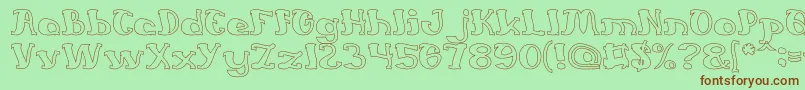 EverlastingSongHollow Font – Brown Fonts on Green Background