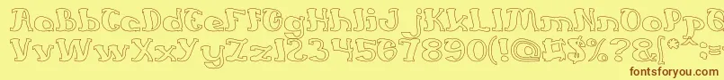 EverlastingSongHollow Font – Brown Fonts on Yellow Background