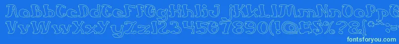 EverlastingSongHollow Font – Green Fonts on Blue Background