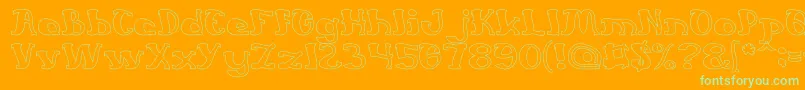 EverlastingSongHollow Font – Green Fonts on Orange Background