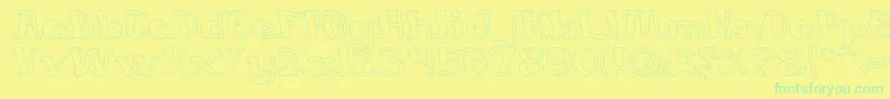 EverlastingSongHollow Font – Green Fonts on Yellow Background
