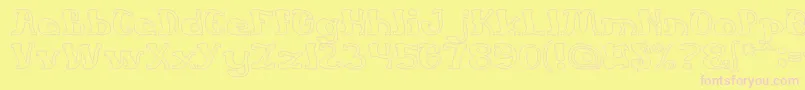 EverlastingSongHollow Font – Pink Fonts on Yellow Background