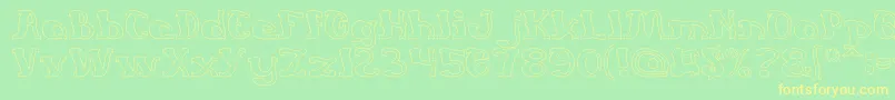 EverlastingSongHollow Font – Yellow Fonts on Green Background