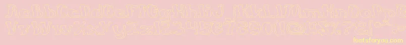 EverlastingSongHollow-Schriftart – Gelbe Schriften auf rosa Hintergrund