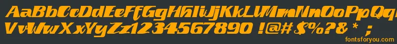 フォントFretine – 黒い背景にオレンジの文字