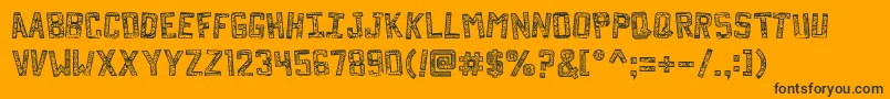 Шрифт Forgottenplaybill – чёрные шрифты на оранжевом фоне