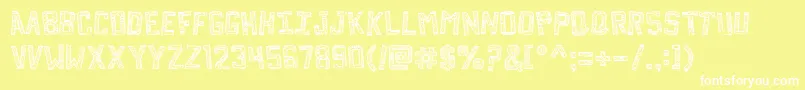 フォントForgottenplaybill – 黄色い背景に白い文字