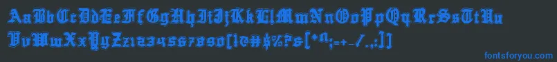 QuestKnightAcademy Font – Blue Fonts on Black Background