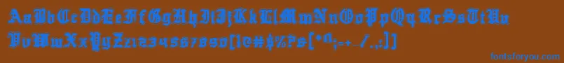 QuestKnightAcademy Font – Blue Fonts on Brown Background