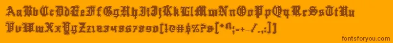 QuestKnightAcademy Font – Brown Fonts on Orange Background