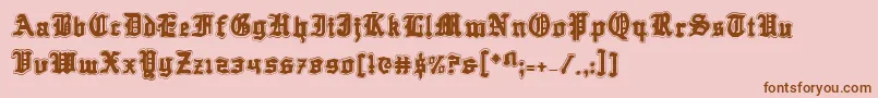 QuestKnightAcademy Font – Brown Fonts on Pink Background