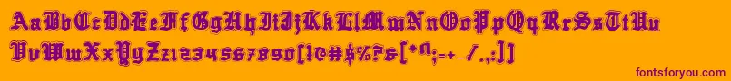 QuestKnightAcademy Font – Purple Fonts on Orange Background