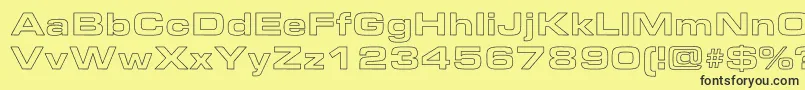 AeroExtendedHollow Font – Black Fonts on Yellow Background