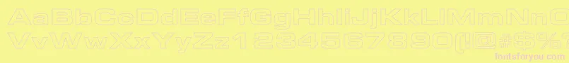 AeroExtendedHollow Font – Pink Fonts on Yellow Background