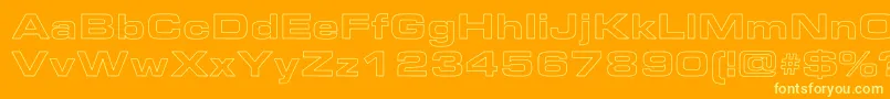 AeroExtendedHollow-Schriftart – Gelbe Schriften auf orangefarbenem Hintergrund