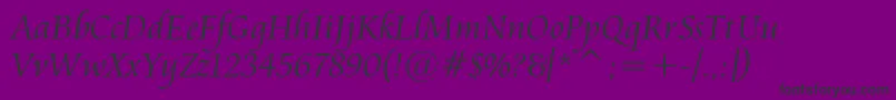AramisRegular-fontti – mustat fontit violetilla taustalla