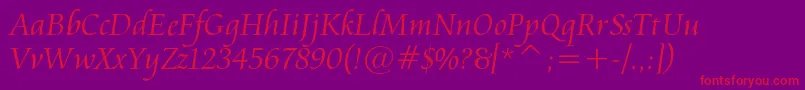 AramisRegular Font – Red Fonts on Purple Background