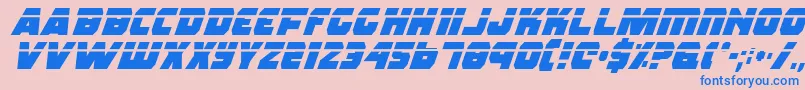 RogueHeroLaserItalic Font – Blue Fonts on Pink Background