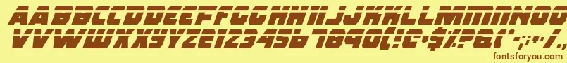 RogueHeroLaserItalic Font – Brown Fonts on Yellow Background