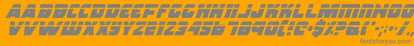 RogueHeroLaserItalic-fontti – harmaat kirjasimet oranssilla taustalla