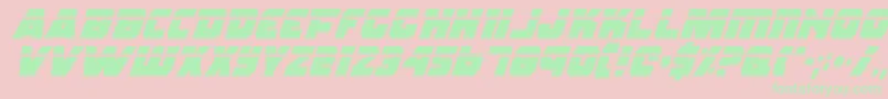 RogueHeroLaserItalic-Schriftart – Grüne Schriften auf rosa Hintergrund