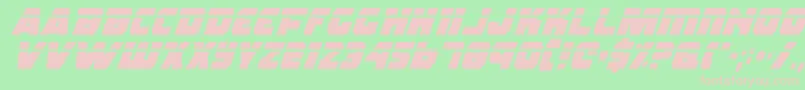 フォントRogueHeroLaserItalic – 緑の背景にピンクのフォント
