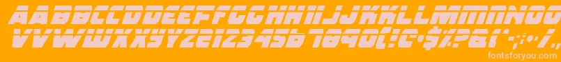 RogueHeroLaserItalic-fontti – vaaleanpunaiset fontit oranssilla taustalla