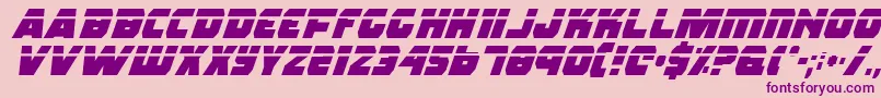 フォントRogueHeroLaserItalic – ピンクの背景に紫のフォント