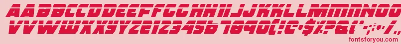 Fonte RogueHeroLaserItalic – fontes vermelhas em um fundo rosa