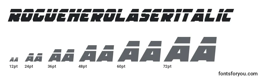 Размеры шрифта RogueHeroLaserItalic