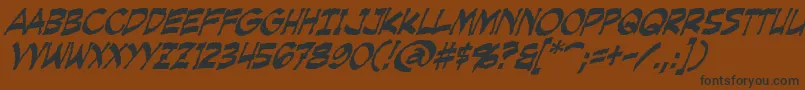 CreepingEvilItalic Font – Black Fonts on Brown Background