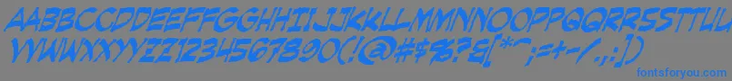 CreepingEvilItalic Font – Blue Fonts on Gray Background