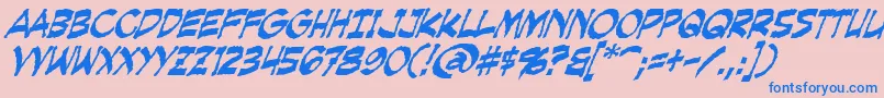 CreepingEvilItalic Font – Blue Fonts on Pink Background