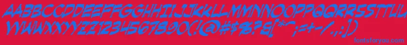 fuente CreepingEvilItalic – Fuentes Azules Sobre Fondo Rojo