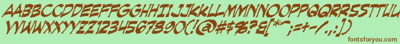 CreepingEvilItalic Font – Brown Fonts on Green Background