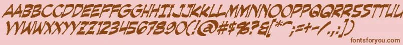 CreepingEvilItalic Font – Brown Fonts on Pink Background