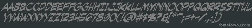 Czcionka CreepingEvilItalic – szare czcionki na czarnym tle