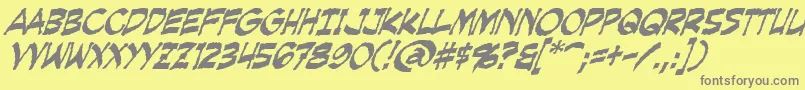 Czcionka CreepingEvilItalic – szare czcionki na żółtym tle