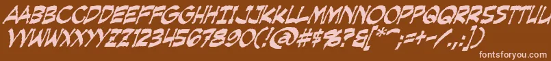 CreepingEvilItalic Font – Pink Fonts on Brown Background