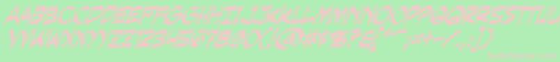 CreepingEvilItalic Font – Pink Fonts on Green Background