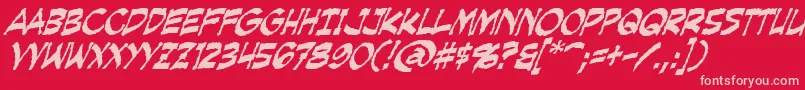 Шрифт CreepingEvilItalic – розовые шрифты на красном фоне