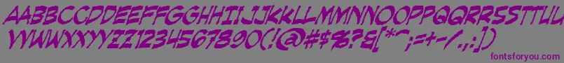 Czcionka CreepingEvilItalic – fioletowe czcionki na szarym tle