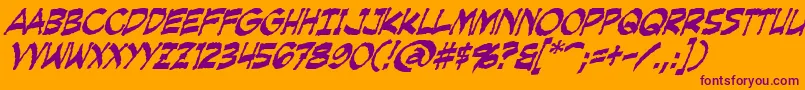 CreepingEvilItalic-fontti – violetit fontit oranssilla taustalla