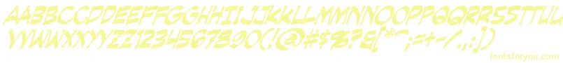 Czcionka CreepingEvilItalic – żółte czcionki
