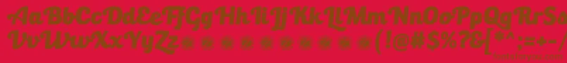 BullettoKilla Font – Brown Fonts on Red Background