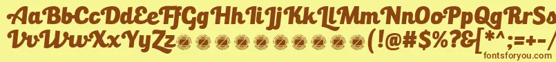 BullettoKilla Font – Brown Fonts on Yellow Background