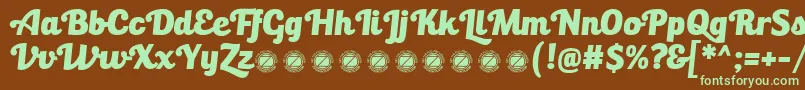 BullettoKilla-fontti – vihreät fontit ruskealla taustalla