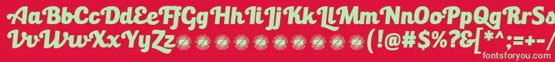 Шрифт BullettoKilla – зелёные шрифты на красном фоне