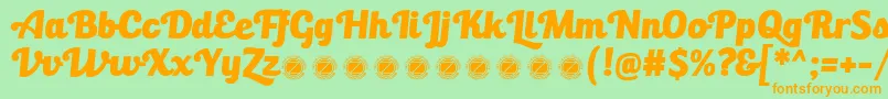 BullettoKilla Font – Orange Fonts on Green Background