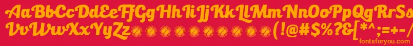 BullettoKilla Font – Orange Fonts on Red Background